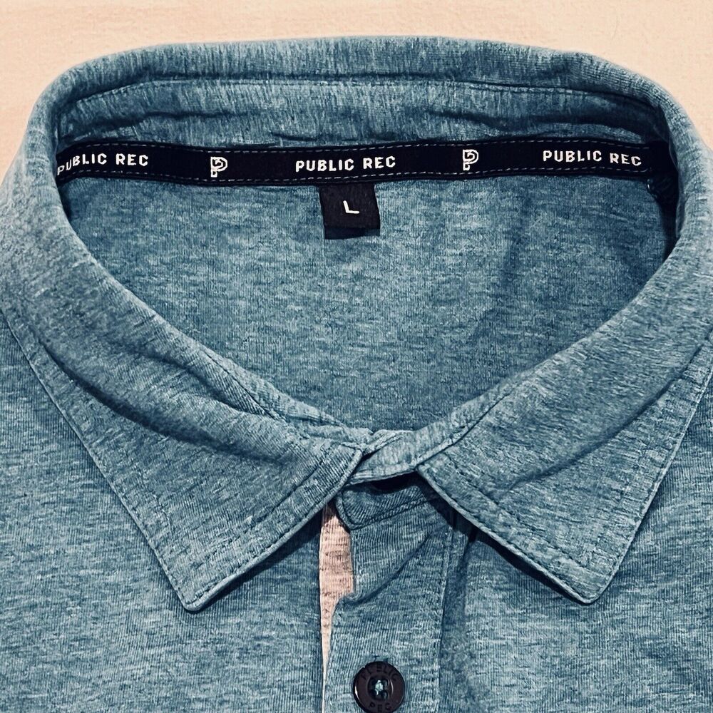 Public Rec Polo Mens Large Green Golf Flex Soft Pima Stretch Blend Casual